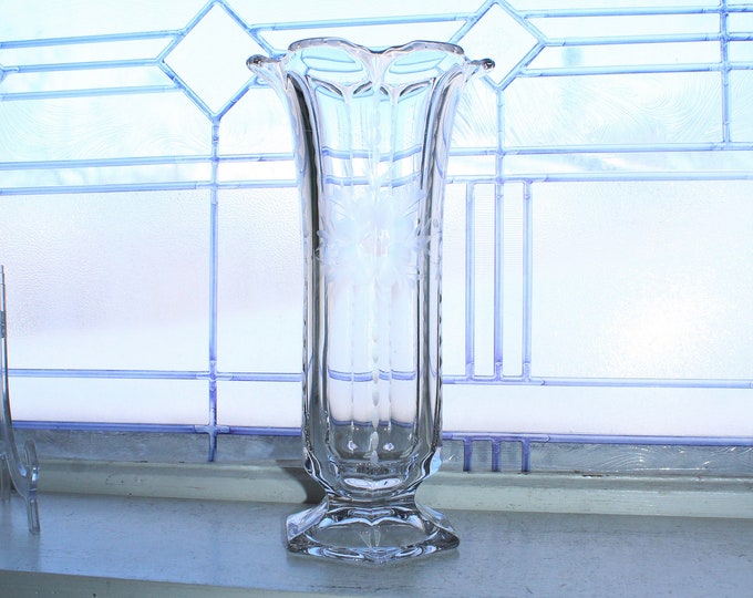 Gorgeous Large Antique Cut Crystal Vase