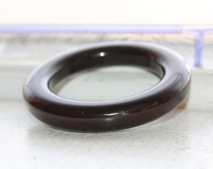 Chocolate Brown Bakelite Chunky Bangle Bracelet Vintage 1920s