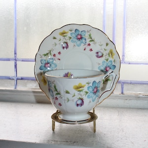 Vintage Aynsley Tea Cup & Saucer Wildflowers