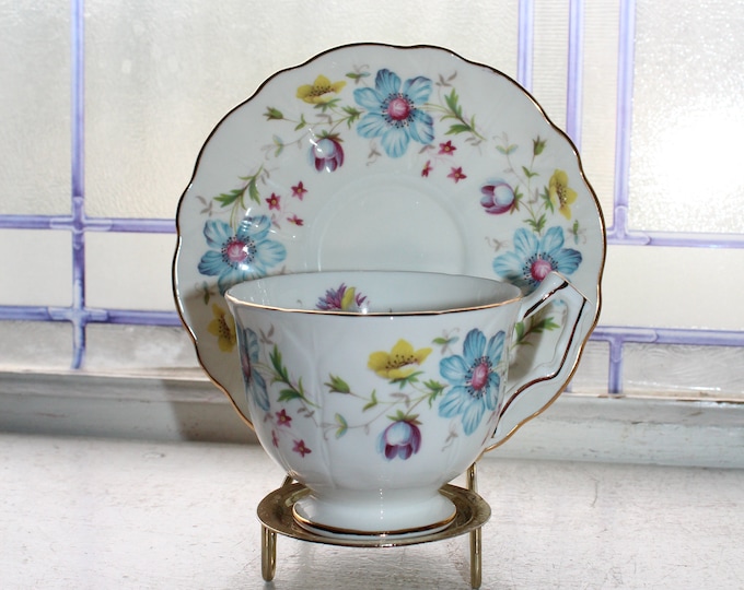 Vintage Aynsley Tea Cup & Saucer Wildflowers