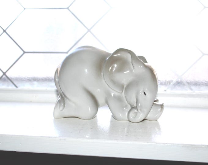 Vintage Lomonosov Porcelain Baby Elephant Figurine Made In USSR