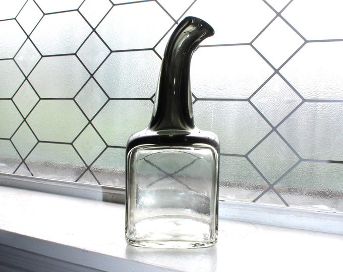 Vintage Mid Century Murano Glass Decanter Smoke Gray