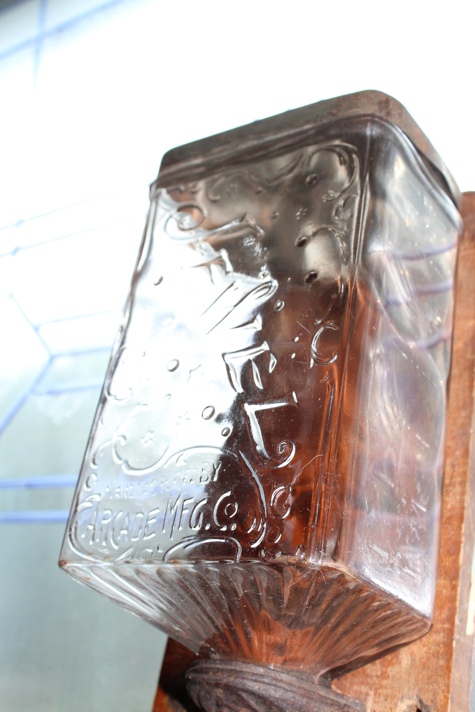 Antique Jewel Arcade Wall Mount Coffee Grinder Farmhouse Decor