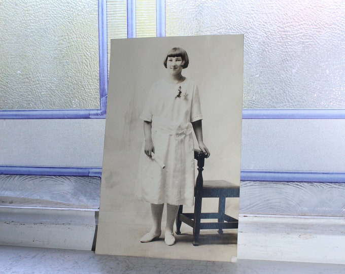 Vintage Photograph Postcard Victorian Girl RPPC