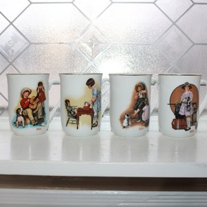 4 Vintage Norman Rockwell Coffee Mugs