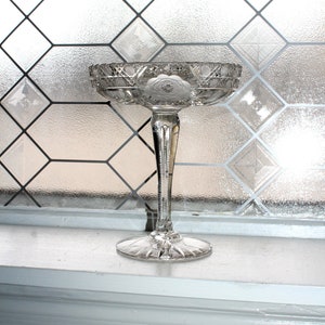 Elegant Vintage Cut Crystal Tazza Compote