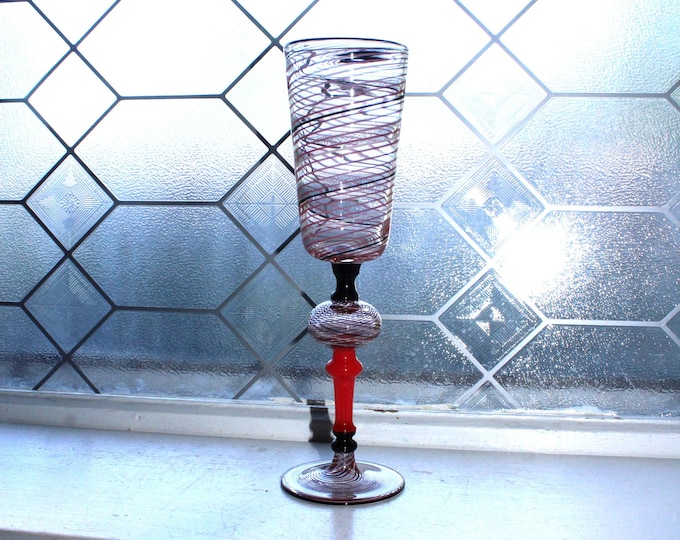 Beau Barrett Studio Art Glass Wine Champagne Glass BKB
