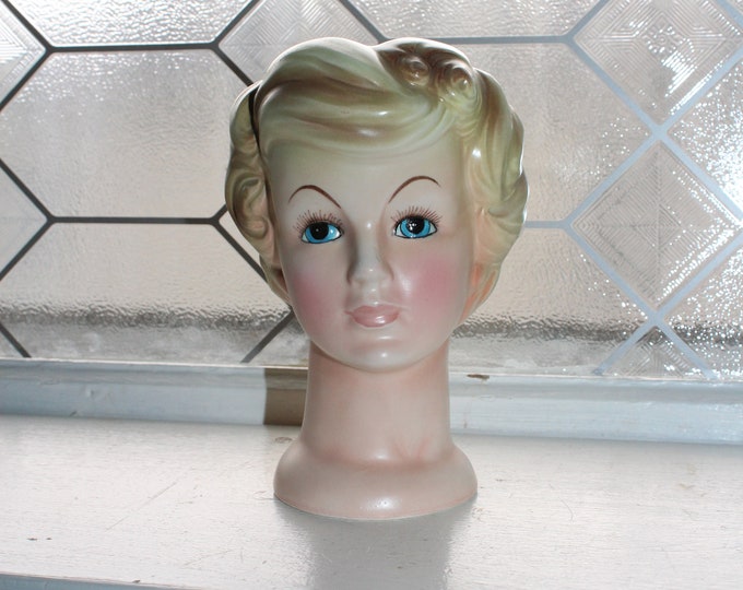Vintage Enesco Lady Head Vase 1950s