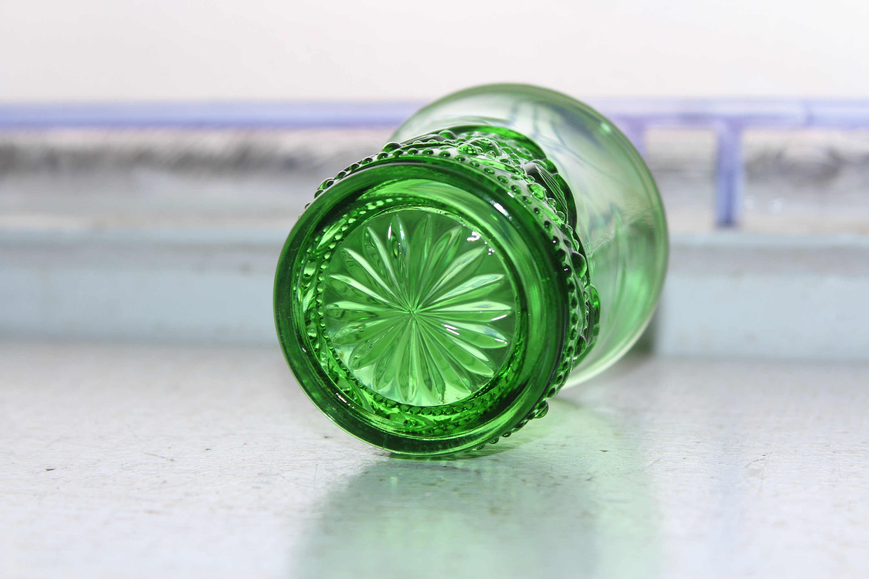 Antique Green Glass Toothpick Holder Colorado by US Glass Circa 1890s