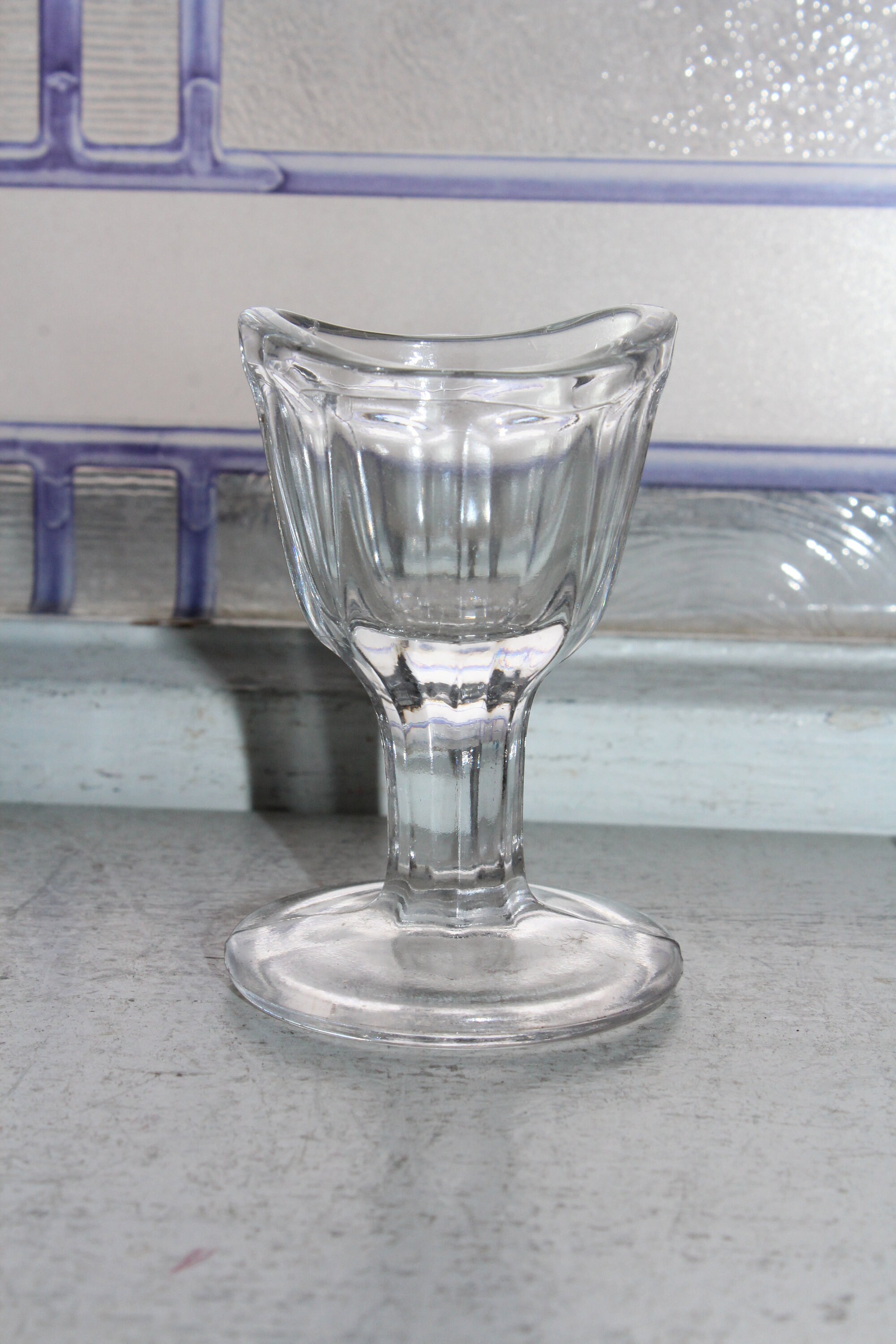Vintage Glass Eye Wash Cup Weird Shot Glass