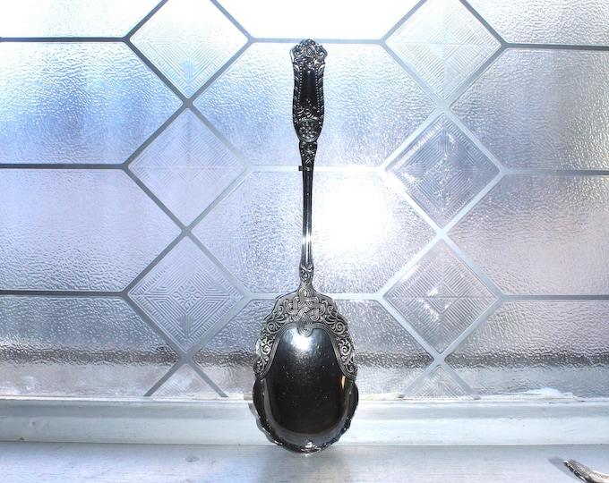 Antique 1847 Rogers Bros Romanesque Serving Spoon Victorian Silverplate