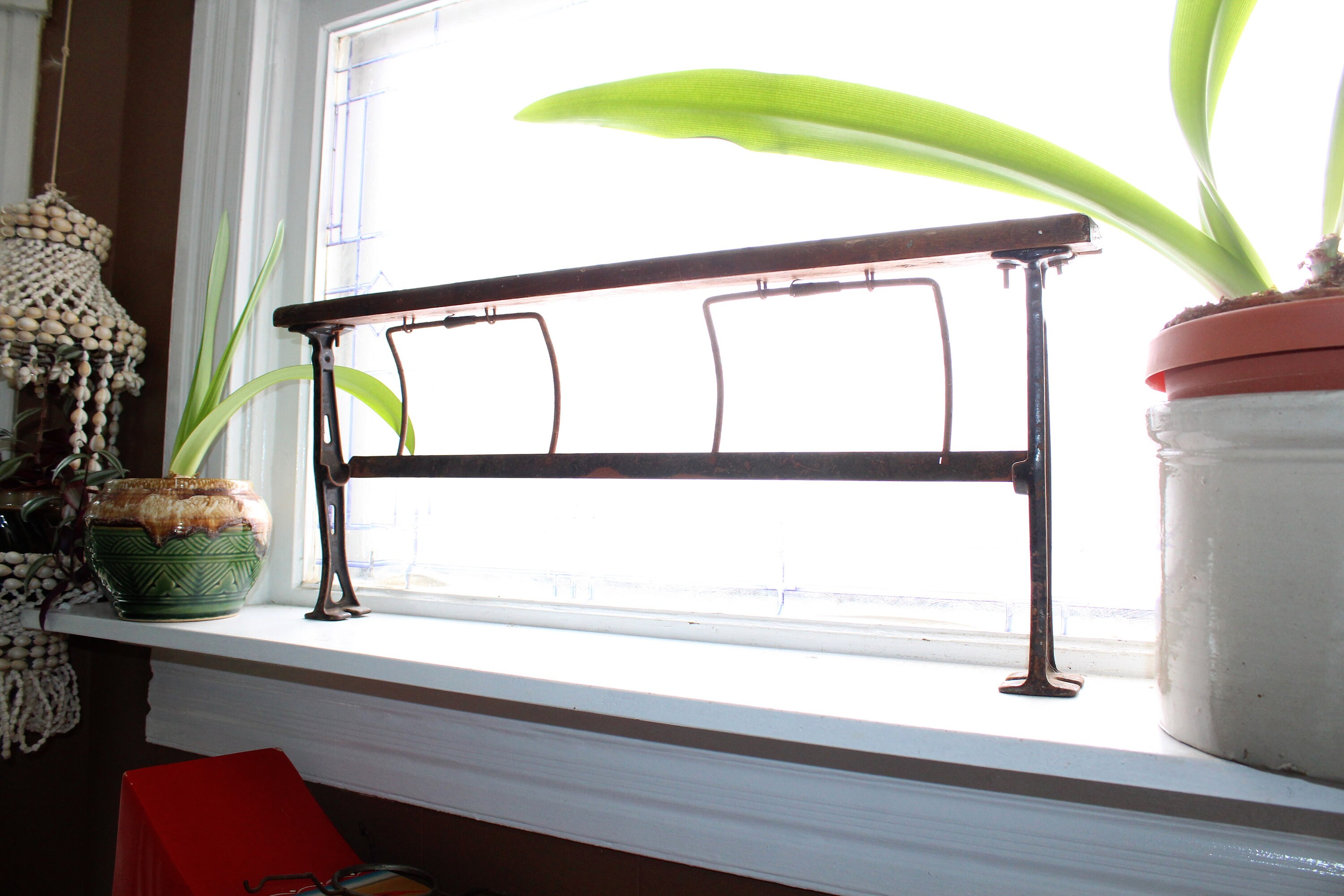 Large Paper Roll Holder Cutter Antique General Store Industrial 1910s