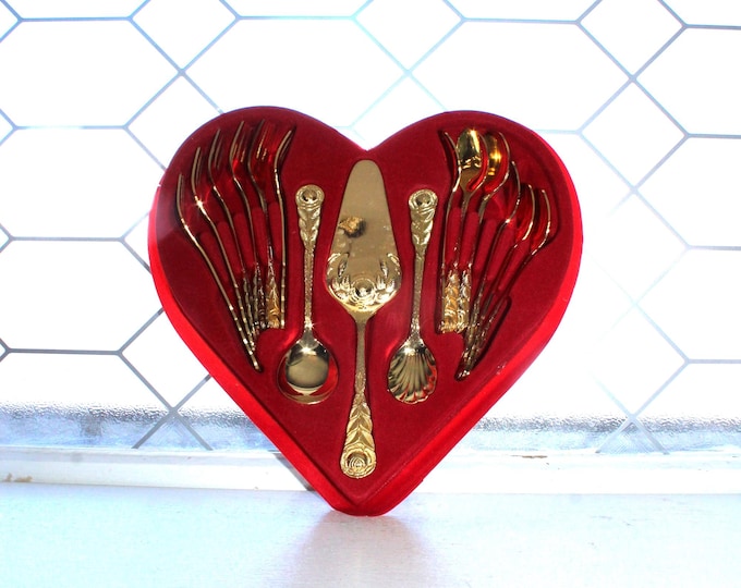 Vintage Gold Plated Coffee & Cake Serving Set Esmeyer Hildesheimer Rose