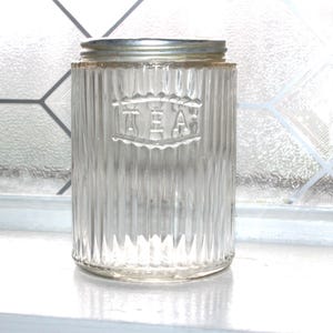 Antike Hoosier Glas Gerippte Teedose