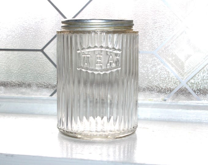Antique Hoosier Jar Ribbed Tea Canister