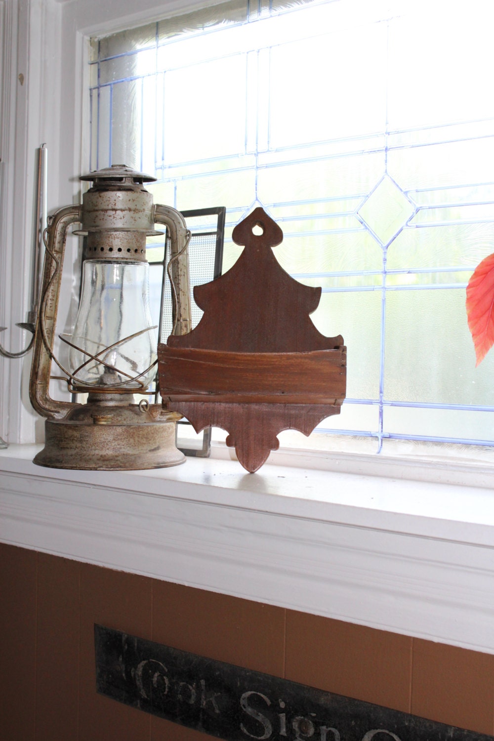 Wooden Wall Box Antique 1800s Folk Art