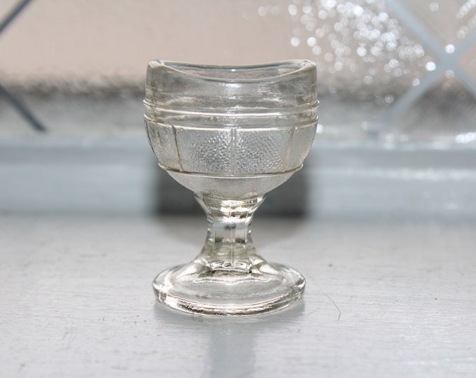 Vintage Glass Eye Cup Eye Wash Cup Marked M in Diamond