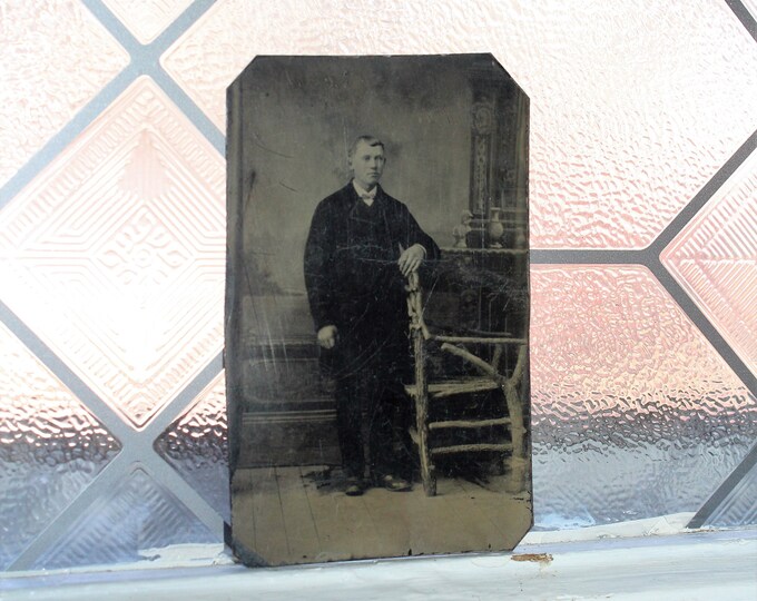 Antique Tin Type Photograph of a Victorian Man Circa 1850-1860s