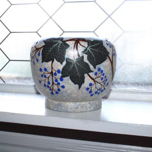 Antique Pottery Planter Vase Louis Dage French Art Deco Art Nouveau Grapes