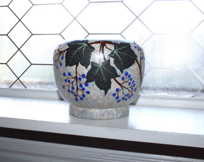 Antique Pottery Planter Vase Louis Dage French Art Deco Art Nouveau Grapes