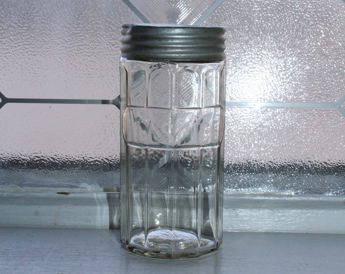 Antique Hoosier Jar Paneled Allspice Canister