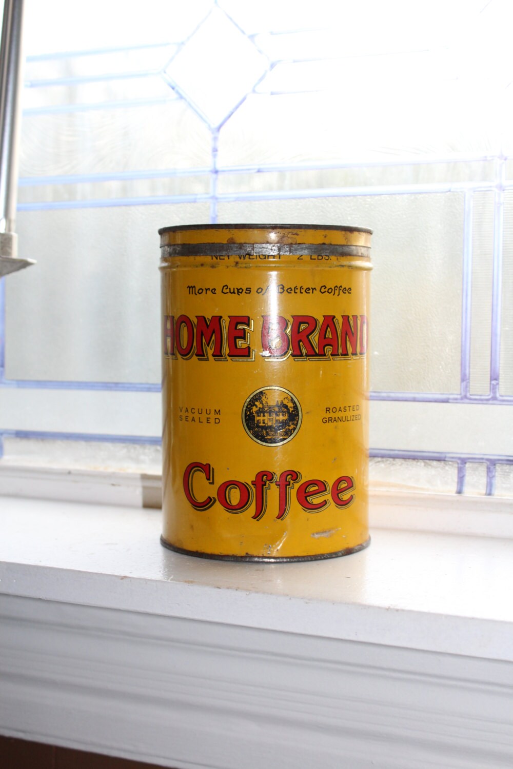 Home Brand Coffee Tin 2 Lb Vintage 1940s
