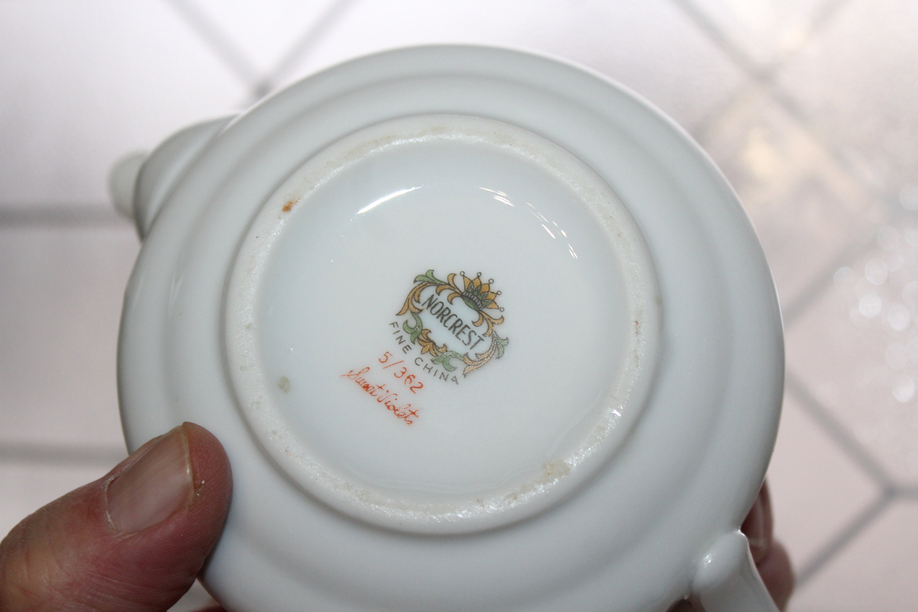 Vintage Small Porcelain Teapot Sweet Violets Norcrest Fine China