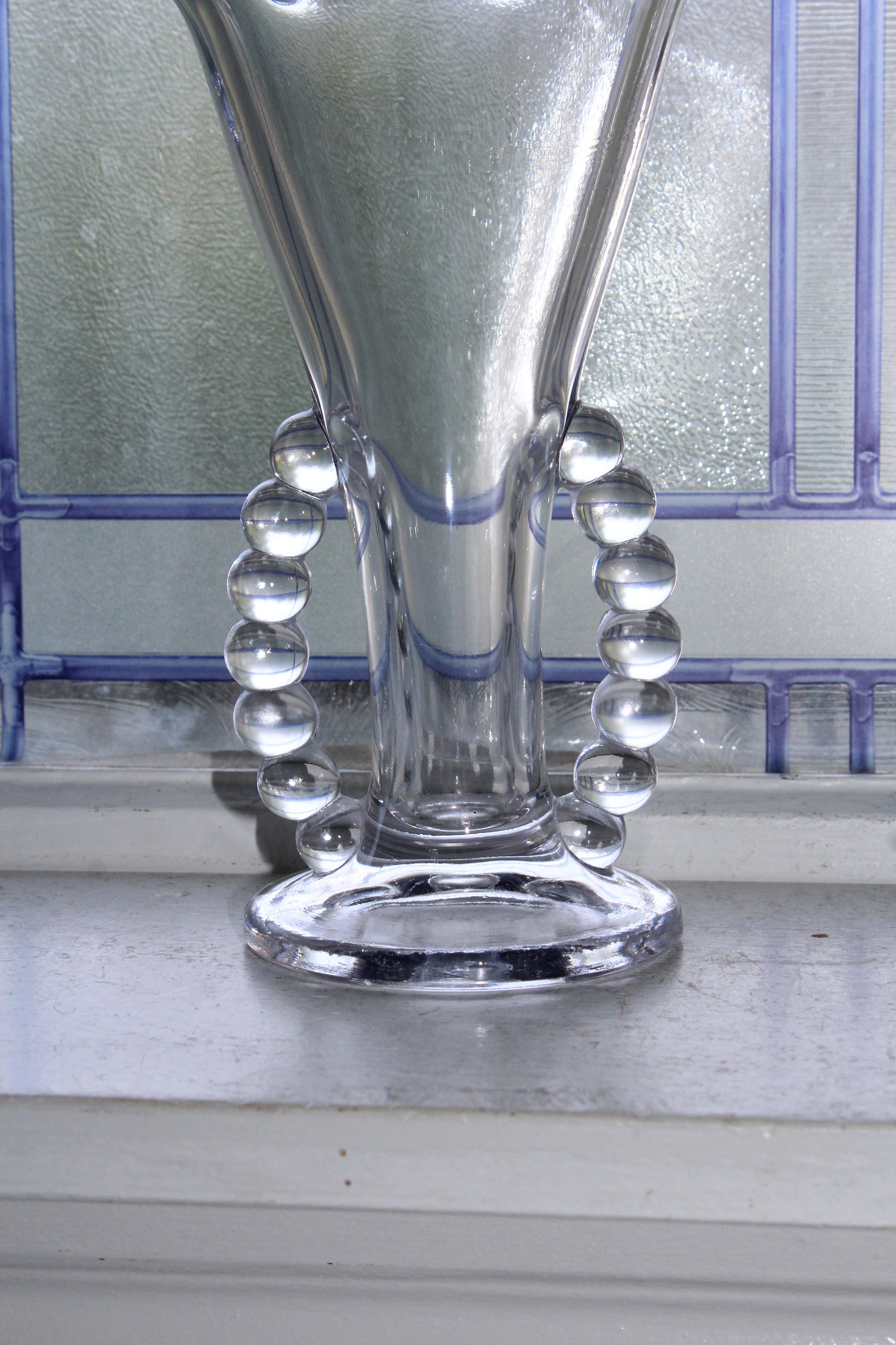 Vintage Candlewick Glass Vase Mid Century Decor