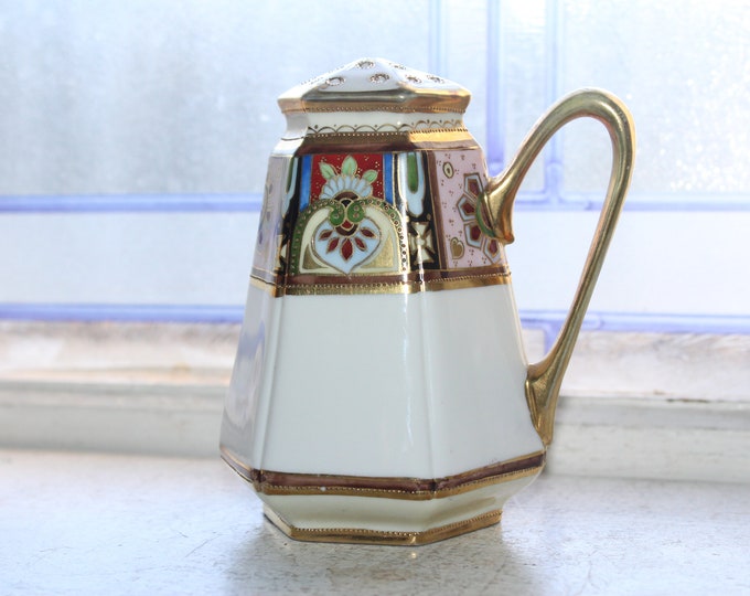 Antique Nippon Muffineer Sugar Shaker Hand Painted