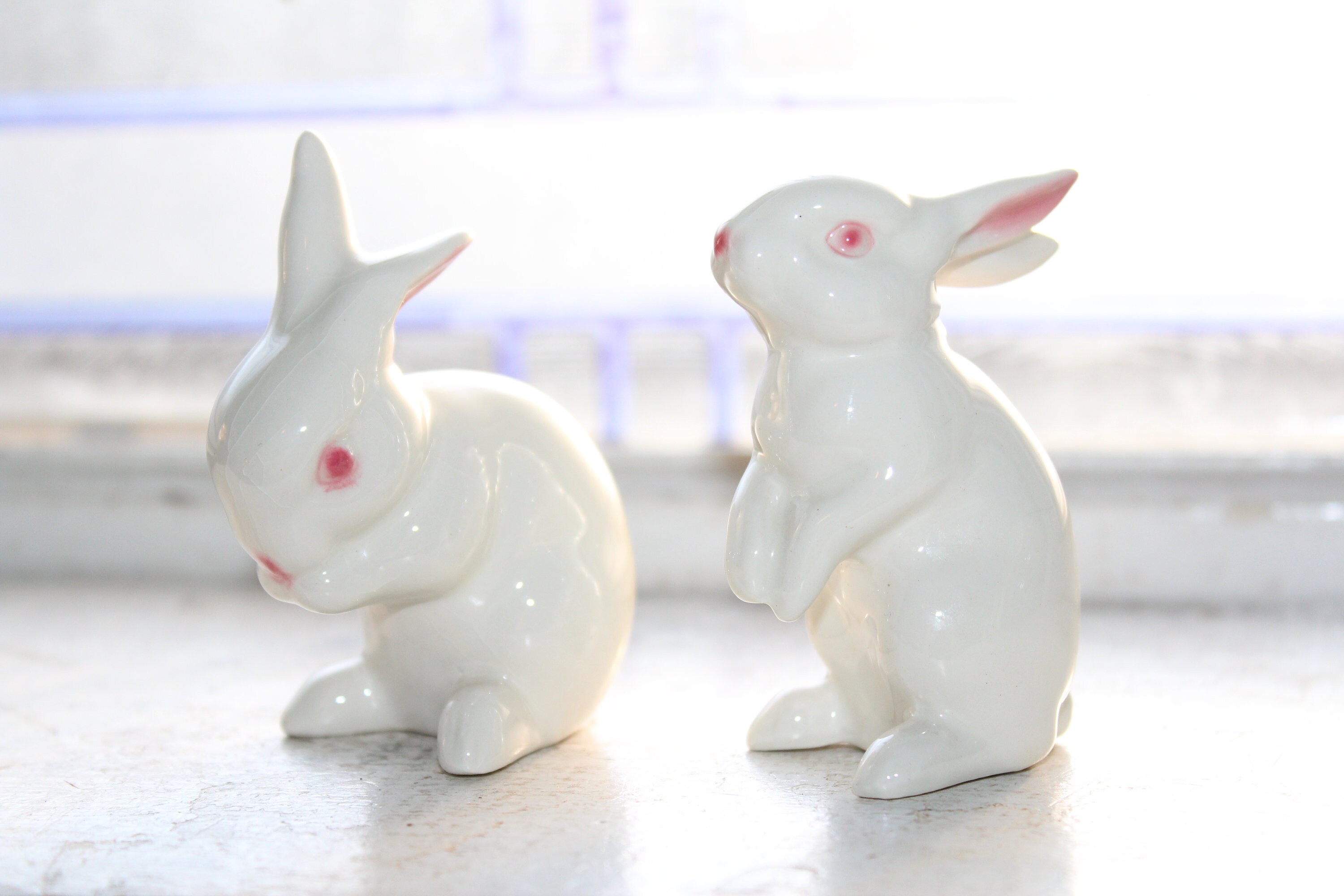 Vintage Goebel Rabbits Figurine Pair W. Germany