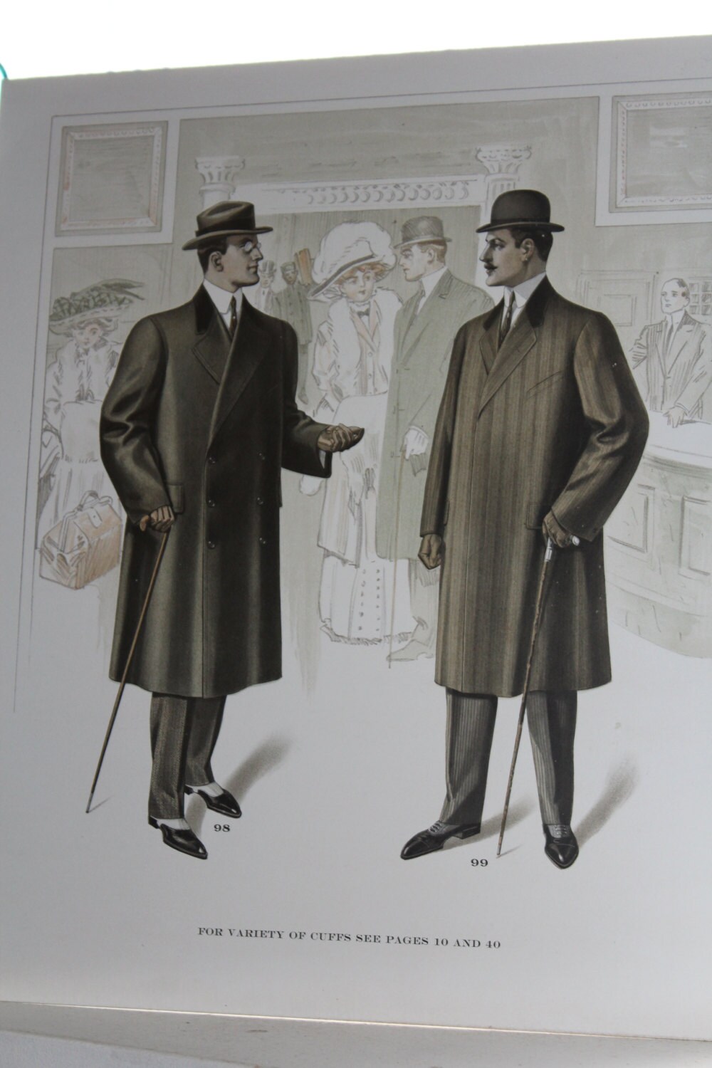 Large Antique Edwardian Mens Fashion Plate Tailor Catalog Print Circa ...