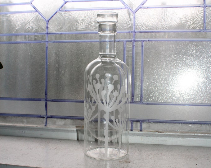 Vintage Scandinavian Glass Double Walled SagaForm Decanter Bjork Forth