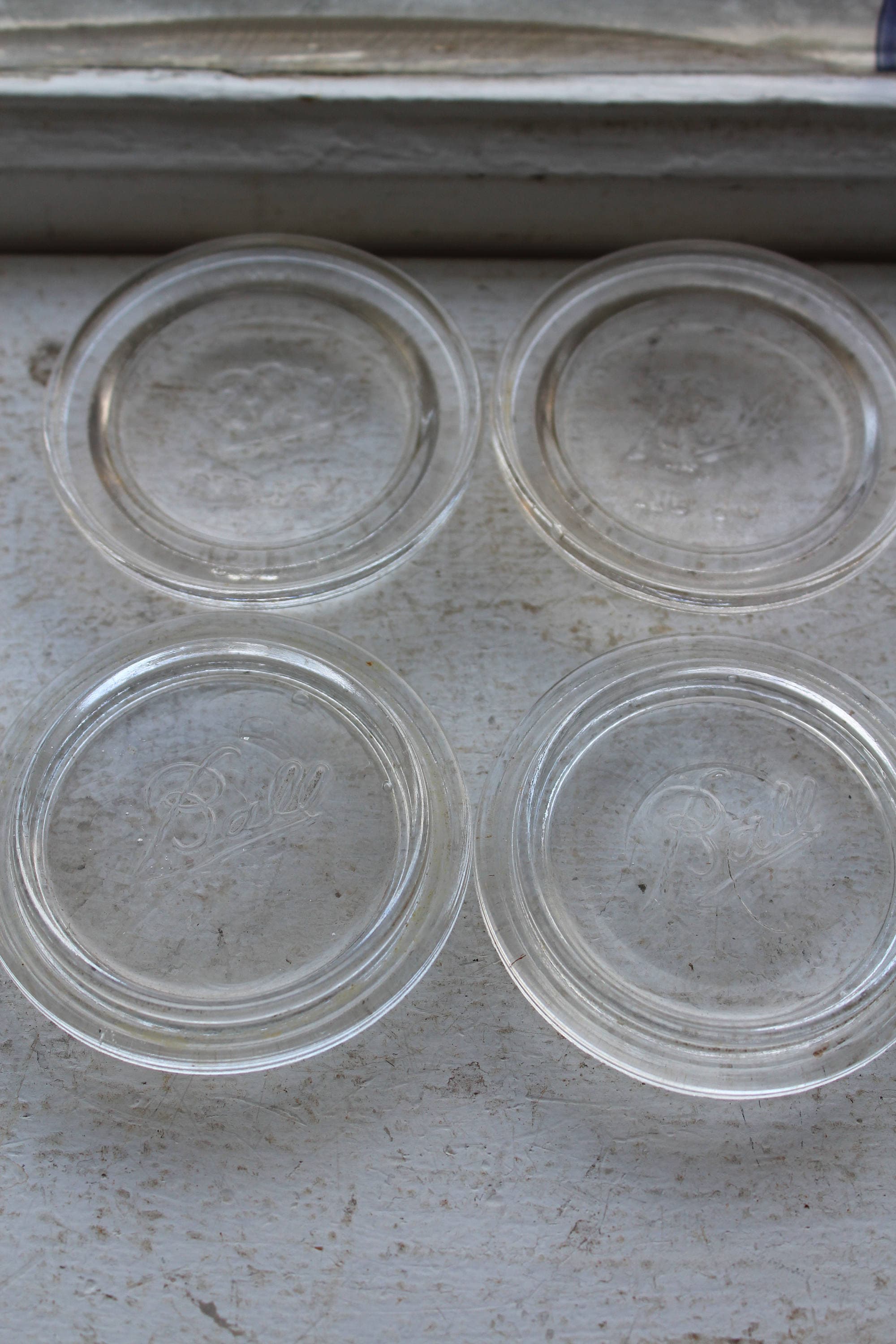4 Ball Mason Jar Lid Inserts Clear Glass