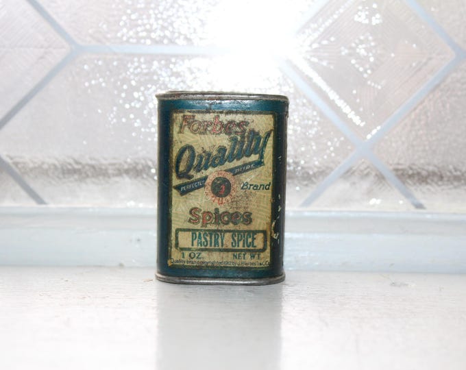 Vintage Kitchen Spice Tin Forbe's Pastry Spice