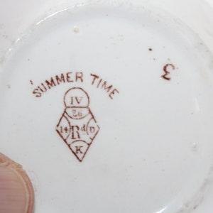 Antique 1878 Butter Pat T & R Boote Summer Time Brown Transferware image 3