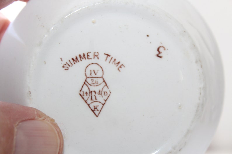 Antique 1878 Butter Pat T & R Boote Summer Time Brown Transferware image 3