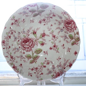 Rose Chintz Round Serving Bowl Vintage Johnson Bros.