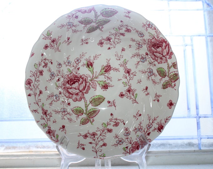 Rose Chintz Round Serving Bowl Vintage Johnson Bros.