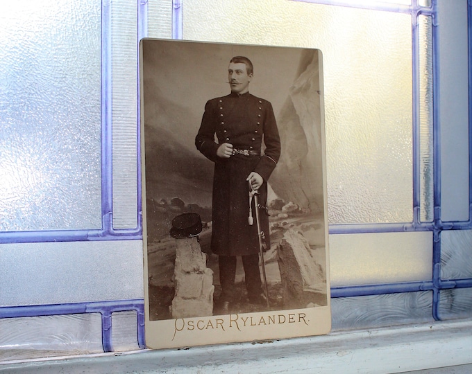 Antique Swedish Soldier Photograph Cabinet Card 1800s