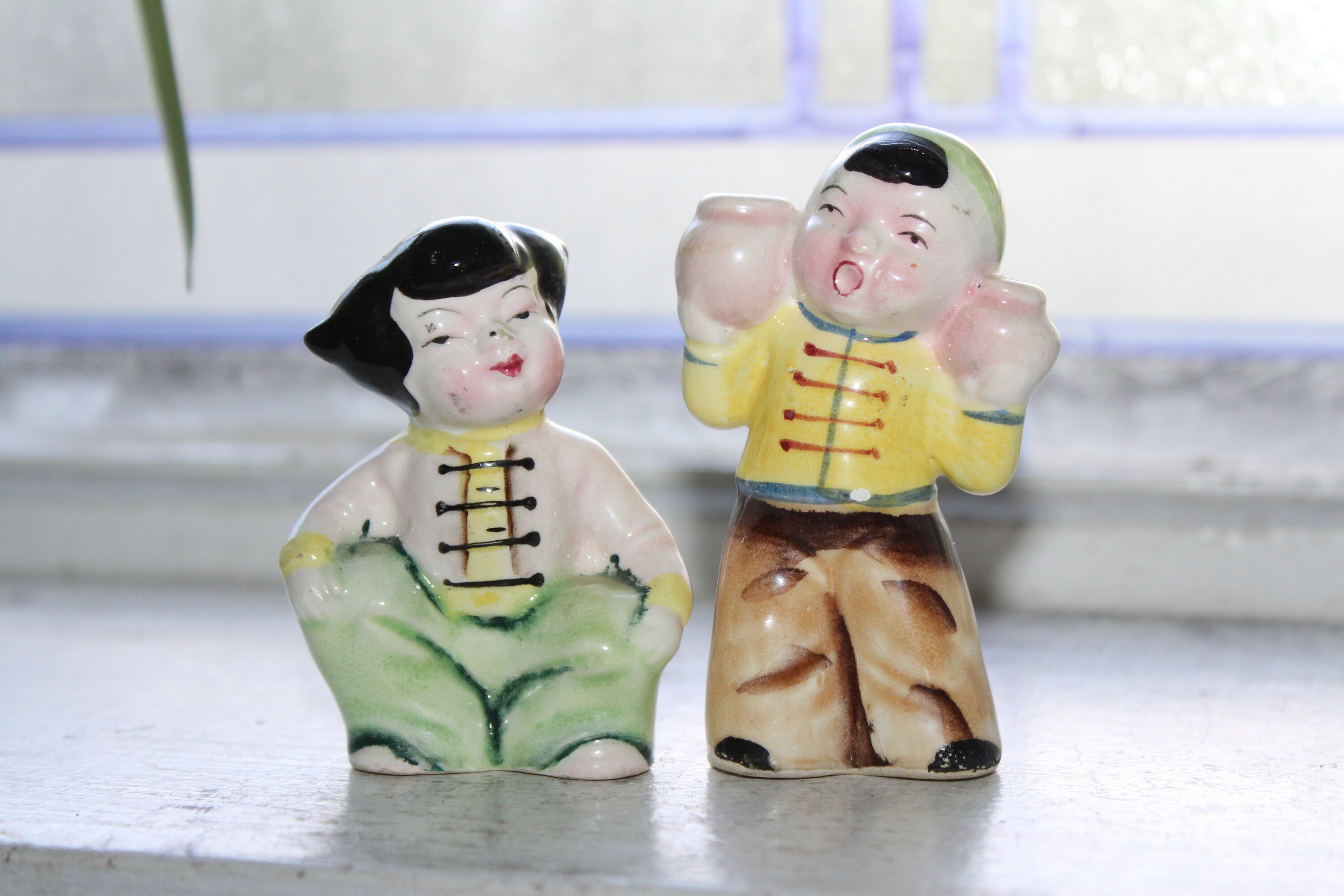 Vintage Asian Couple Salt and Pepper Shakers
