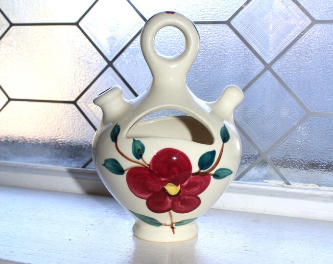 Vintage Mid Century Purinton Pottery Hanging Planter Mountain Rose