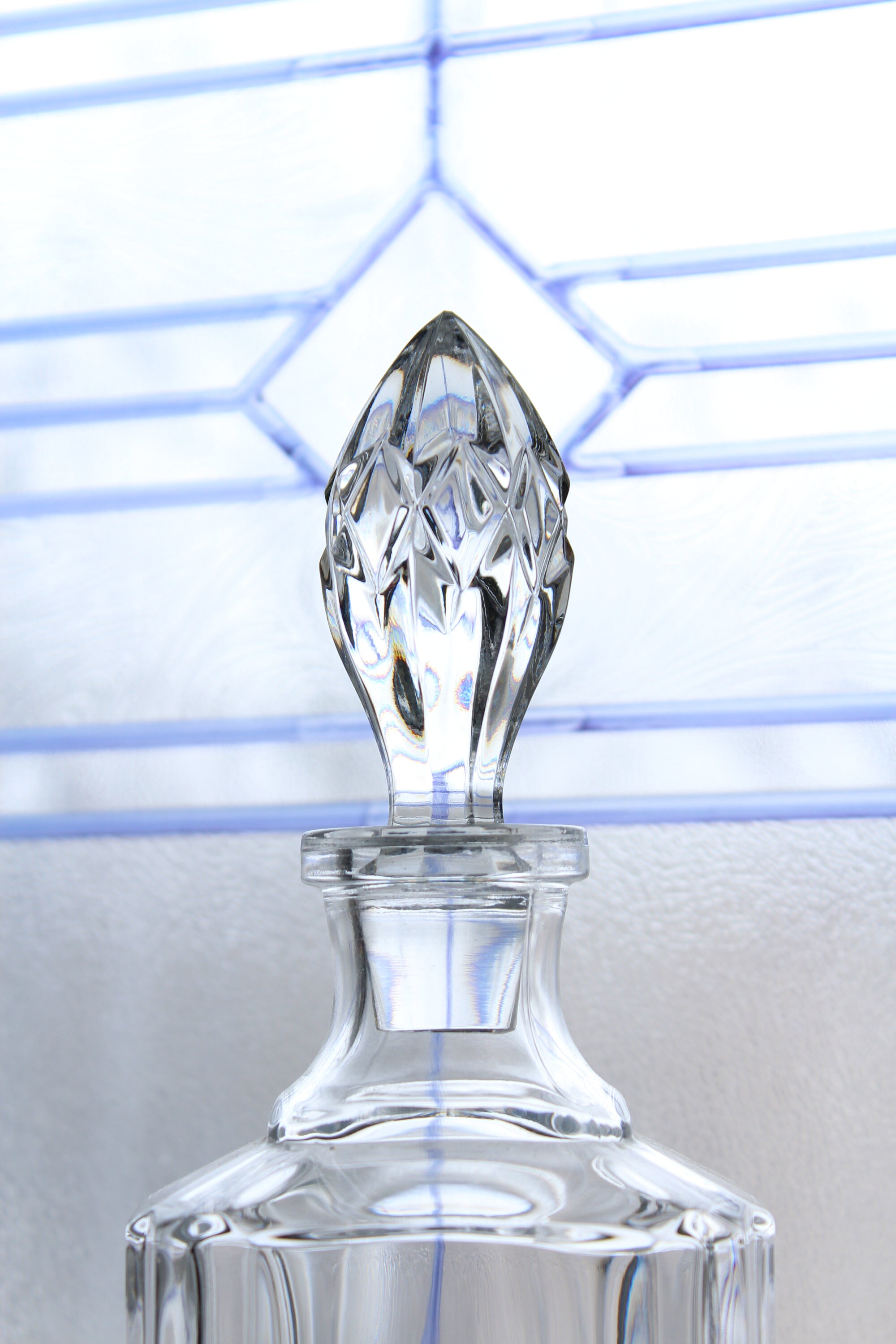Vintage Crystal Liquor Decanter Square Barware