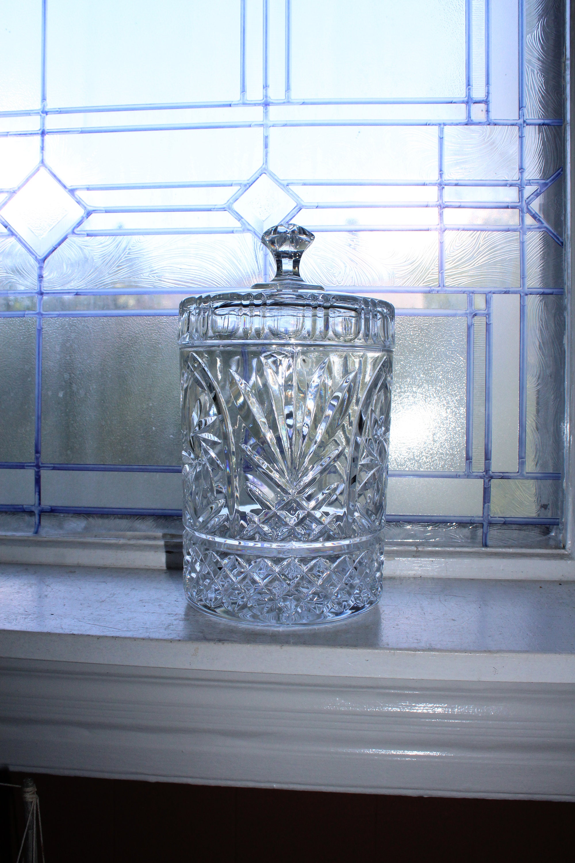 Vintage Crystal Ice Bucket with Lid