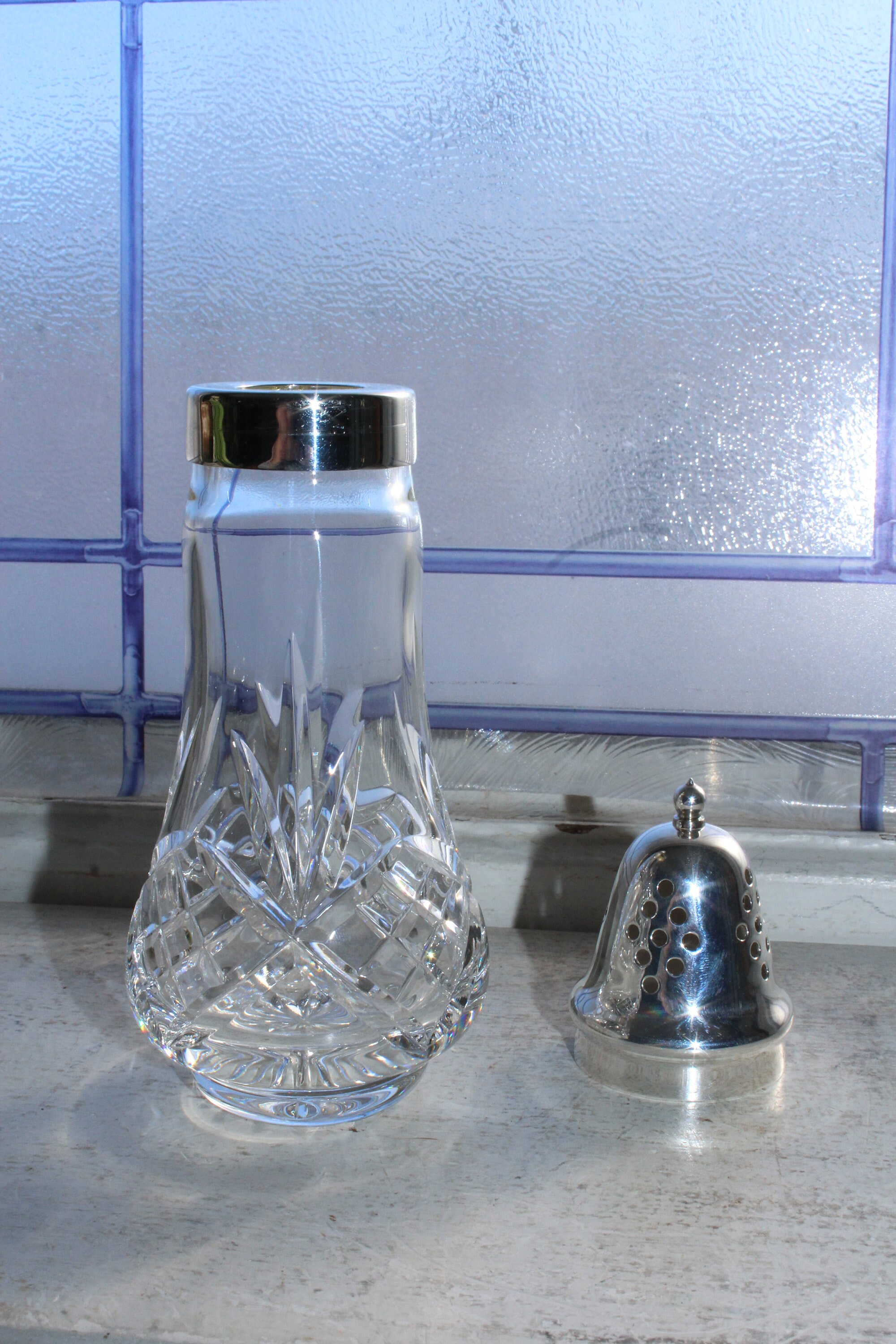 Elegant Vintage Crystal Muffineer Sugar Shaker