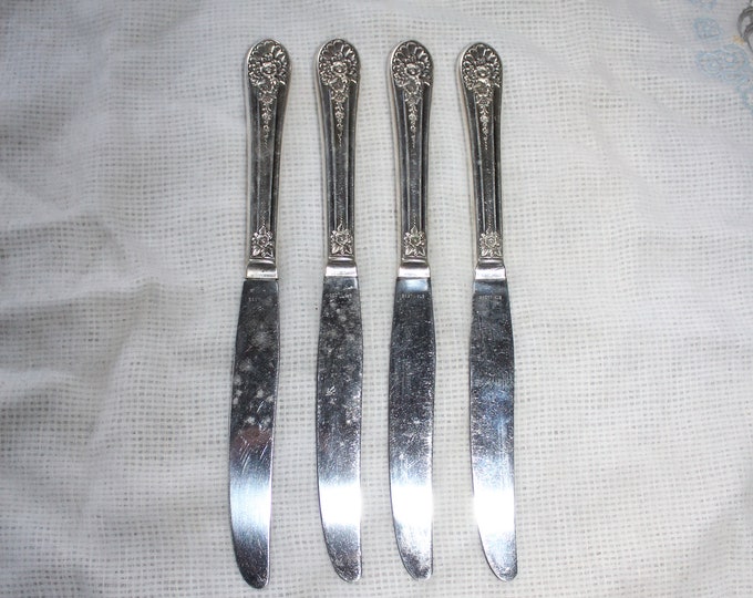 4 Vintage Silverplate Knives Jubilee by Wm Rogers 1950s