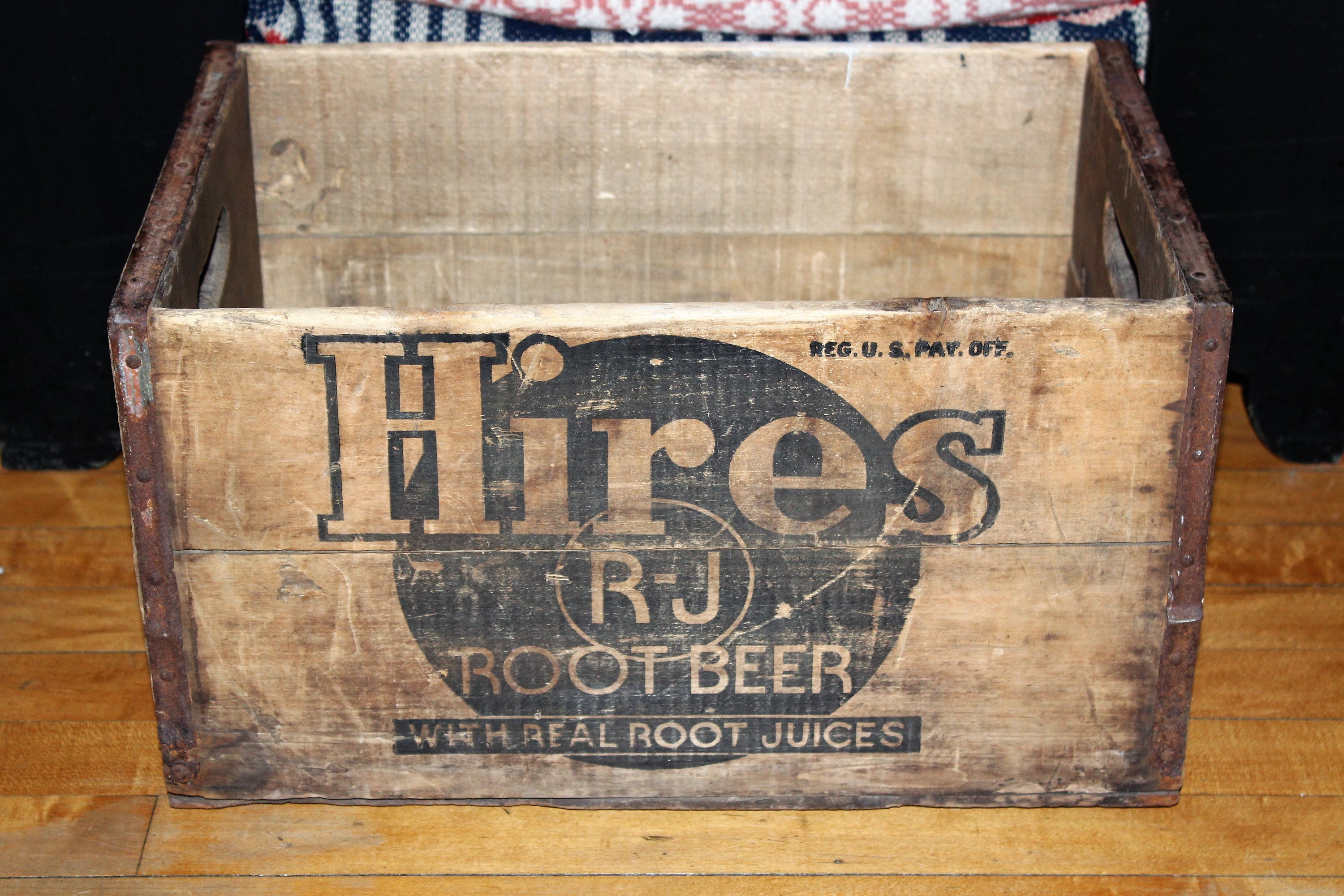 Vintage Hires Root Beer Box Crate Wood