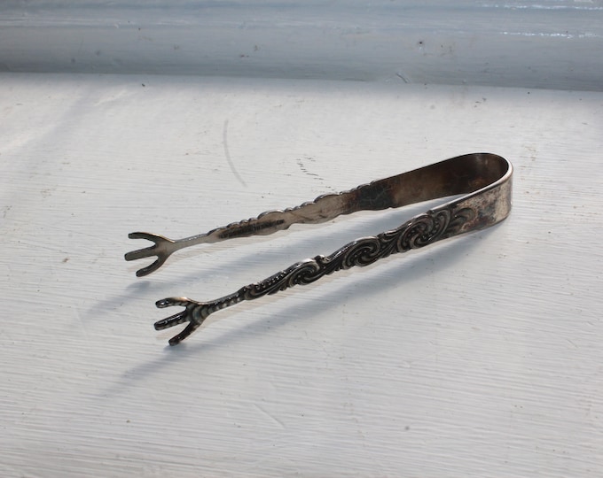 Antique Silverplate Sugar Tongs Made in Sweden