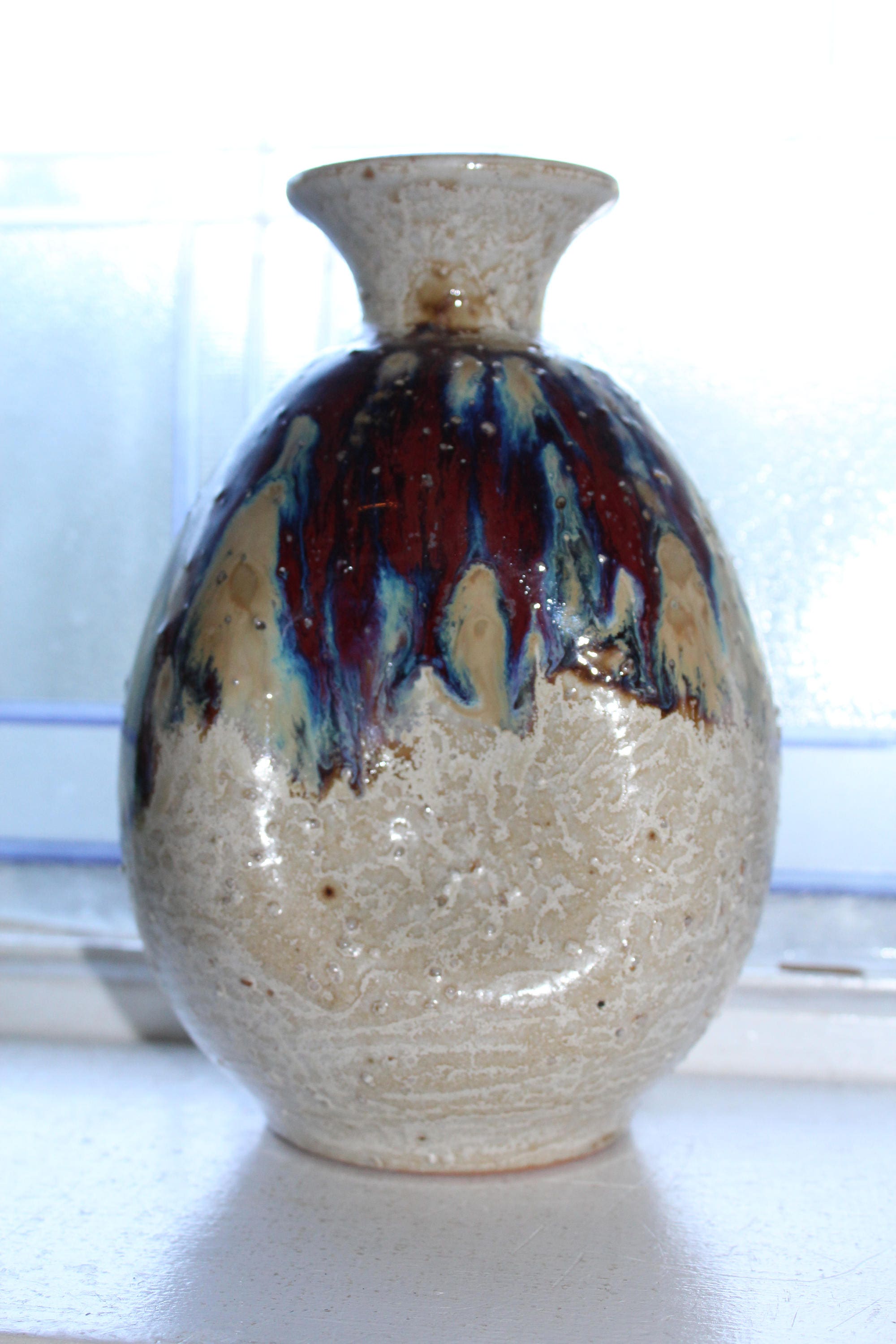 Mid Century Toyo Pottery Vase Ikebana Nageire Style Vintage 50s Japan