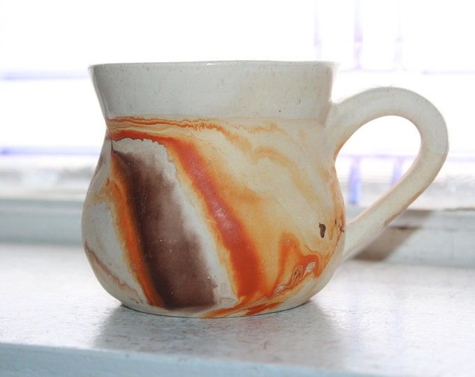 Vintage Nemadji Pottery Cup or Mug Swirl Pottery