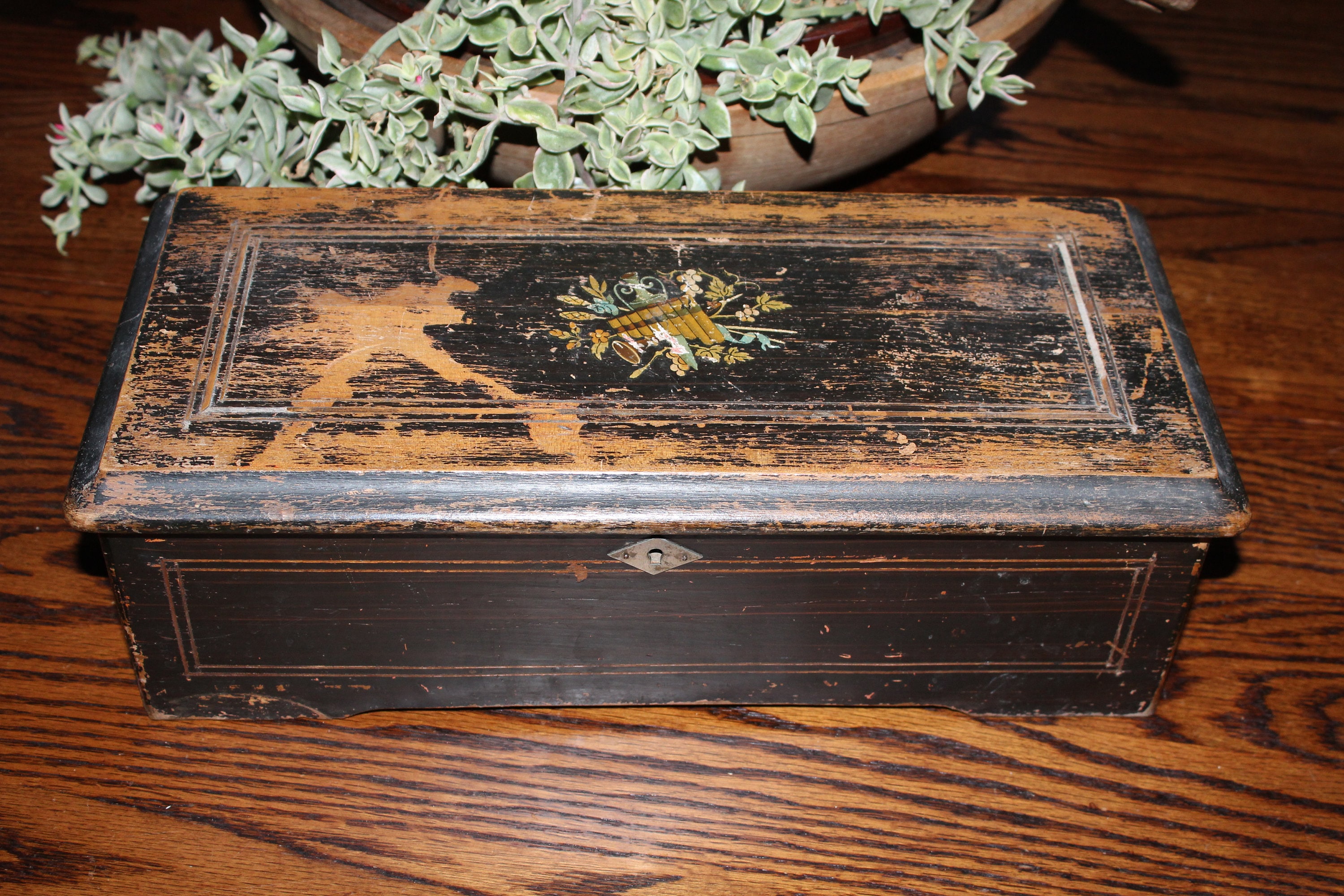 Antique 19th Century Wood Box Victorian Farmhouse Decor